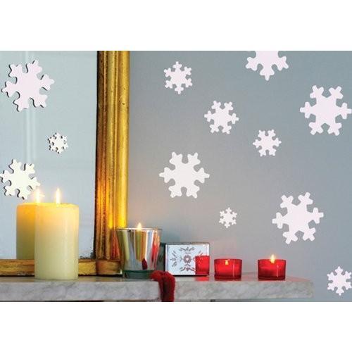 Funtosee, Snowflake Stickers, Peelable And Re-stickable, Set of 30, White