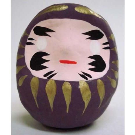 Purple Daruma Japanese Wishing Doll, 2 inches tall