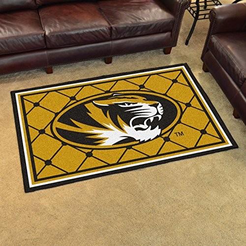 アウトレット半額 Fanmats NCAAミズーリ大学Tigersナイロン面4?x 6?Plush Rug