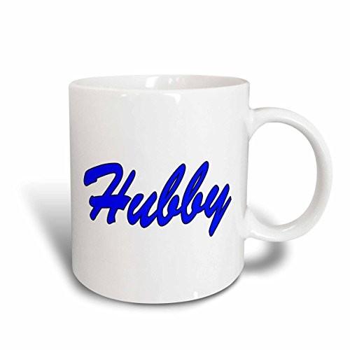 (330ml) - 3dRose mug_173414_1 Hubby Blue Husband Fiance Groom， Ceramic Mug，