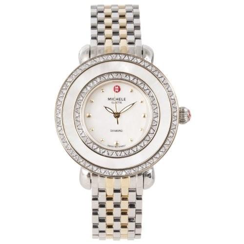 Michele Womens CloetteゴールドとシルバートーンダイヤモンドDetail Watch