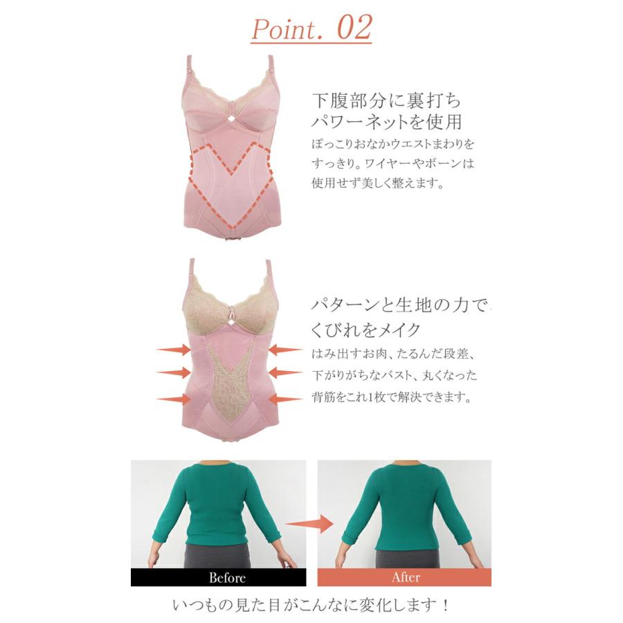 サミット　クロスサポートスーツ　ローズ　補正下着　未使用 SUBROSA（サブローザ） シルエット サテン ボディスーツ 補正下着 補整