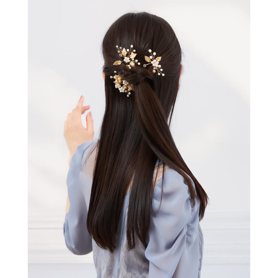ヘアピン パール 結婚式 Uピン アクセサリー ヘアアクセサリー ゲスト