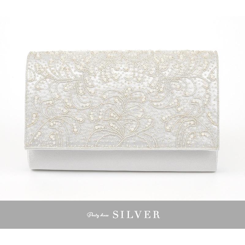 パーティーバッグ 結婚式 バッグ 大きめ パール ビーズ ショルダー