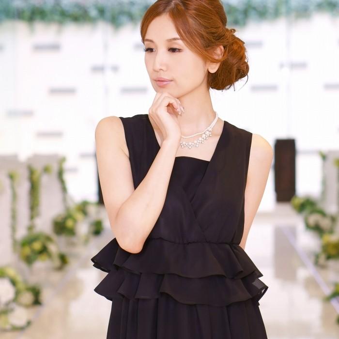 パーティードレス 結婚式/ワンピース/ドレス/春夏/20代/30代/お呼ばれロング丈/くるぶし丈/シフォン/サテン/ペプラム/ボルドー/ブラック/モカ/ネイビー/Mサイズ/