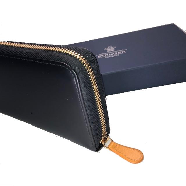 ETTINGER エッティンガー Bridle Hide Zip 長財布  H2080EJR ブラック/タンの画像