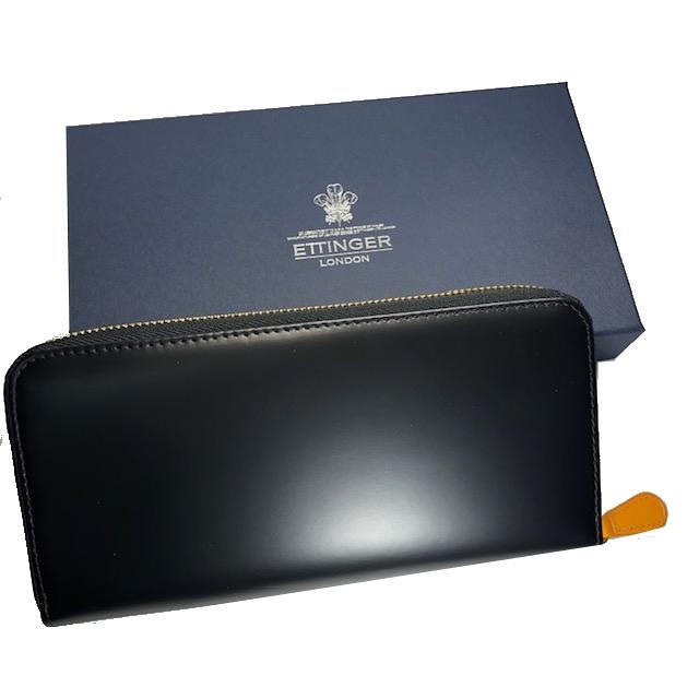 ETTINGER エッティンガー Bridle Hide Zip 長財布  H2080EJR ブラック/タンの画像