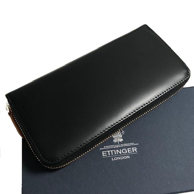 ETTINGER エッティンガー Bridle Hide Zip 長財布  H2080EJR ブラック/タンの画像