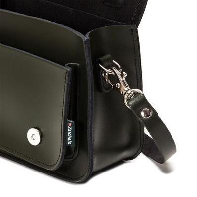 萩様　ザッチェルズ Zatchels サッチェルバッグ　黒レザー ザッチェルズ/Zatchels】サッチェルバッグ/11.5インチ
