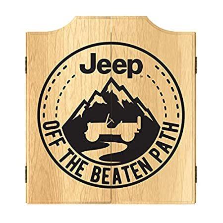 人気特価 Trademark Game Dartboard Mountain Black Jeep Set- Cabinet Board Dart Global その他用具