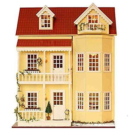 Spilay Dollhouse DIY Miniature Wooden Furniture Kit，Mini Handmade Big Castlのサムネイル