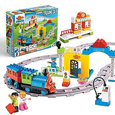 Minmi Motorized Train Set and Tracks Building Blocks (107 Piece Set - Jumbo