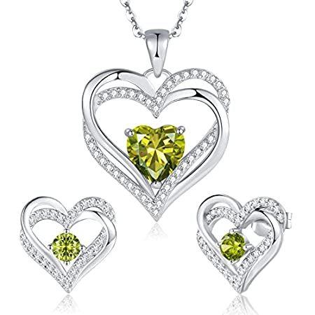 CDE Heart Necklaces for Women 925 Sterling Silver Birthstone Pendant Neckla