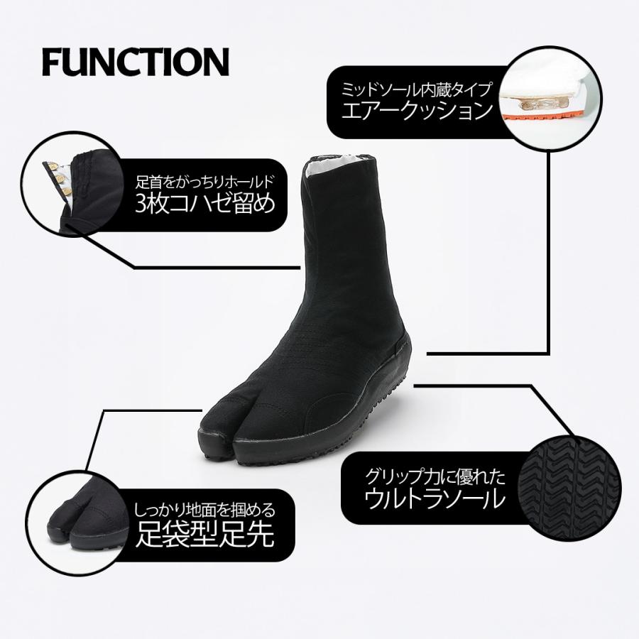 バイクシューズ 防滑 足袋型バイクスニーカー (ブラック/25.5cm) 3枚