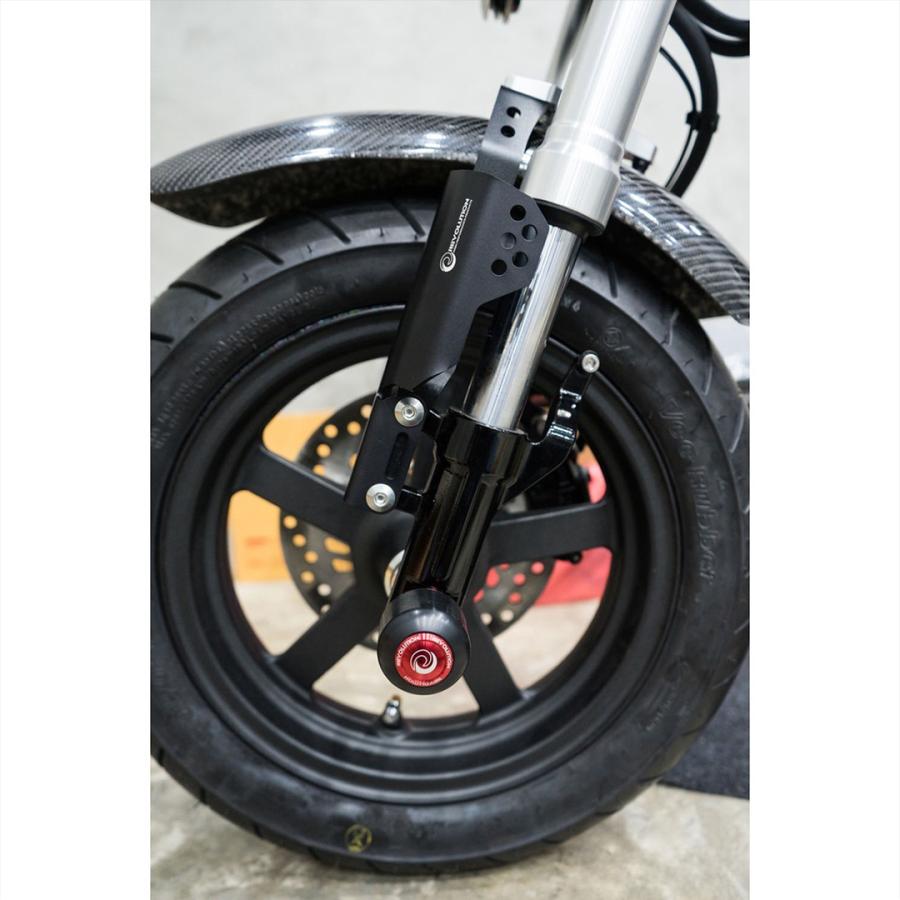 モンキー125、ダックス125用フロントローダウンセット　50mm シルバー REVOLUTION モンキー125 DAX125 フロントフォークガード (シルバー