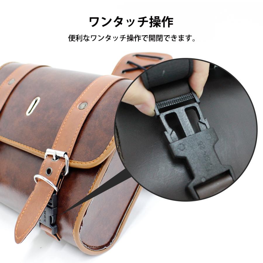 TWR サイドバック バイク 防水 スリム 左右セット ブラウン 茶色