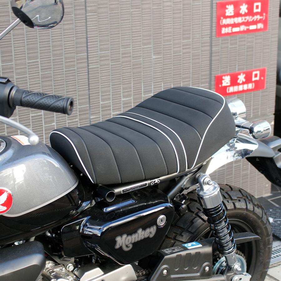 モンキー125 用 スエードローダウンシート（タックロール / Pホワイト