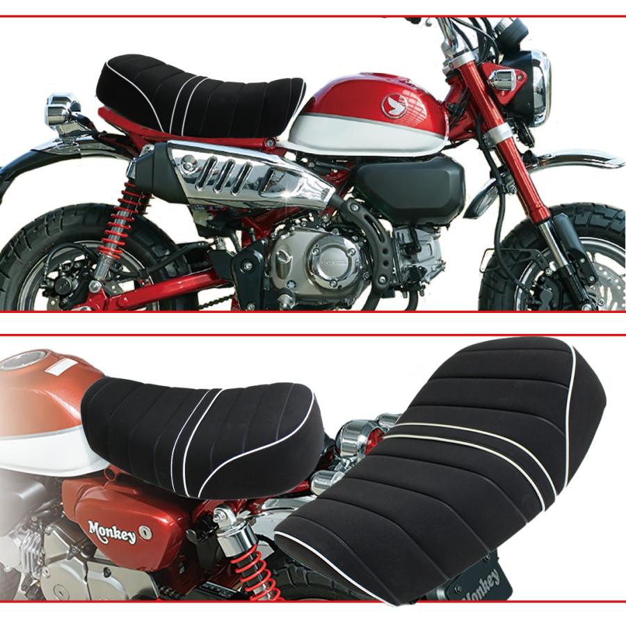 モンキー125 ダックス125 ローダウン モンキー125 用 スエードローダウンシート（タックロール / Pホワイト