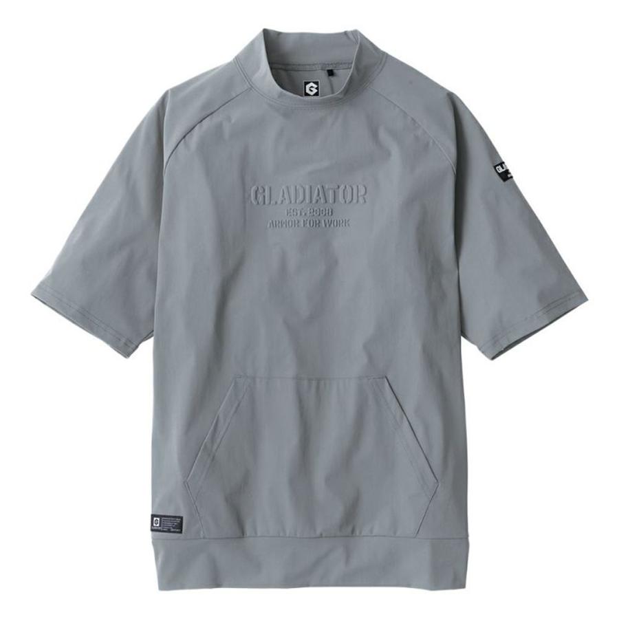 グレー/3XL) 接触冷感 モックネック 半袖 Tシャツ バイク ツーリング