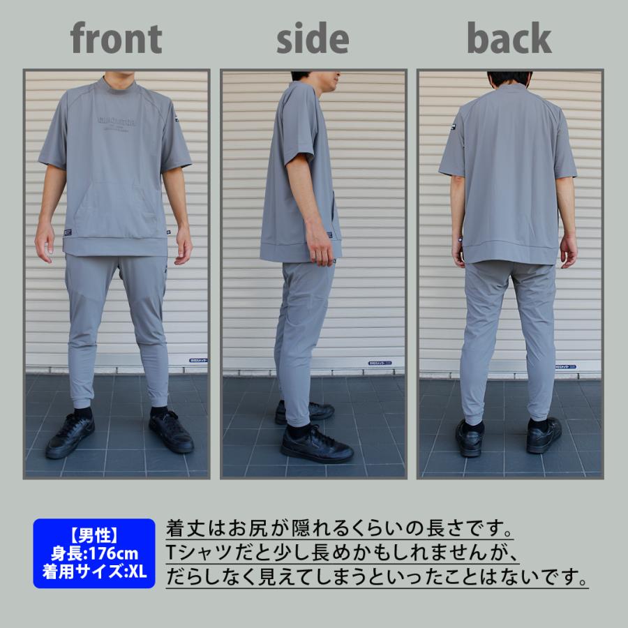 グレー/L) 接触冷感 モックネック 半袖 Tシャツ バイク ツーリング