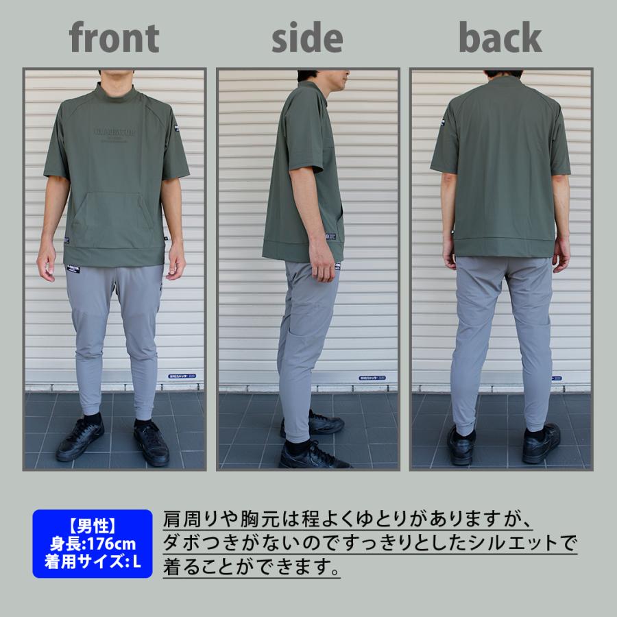 グレー/L) 接触冷感 モックネック 半袖 Tシャツ バイク ツーリング