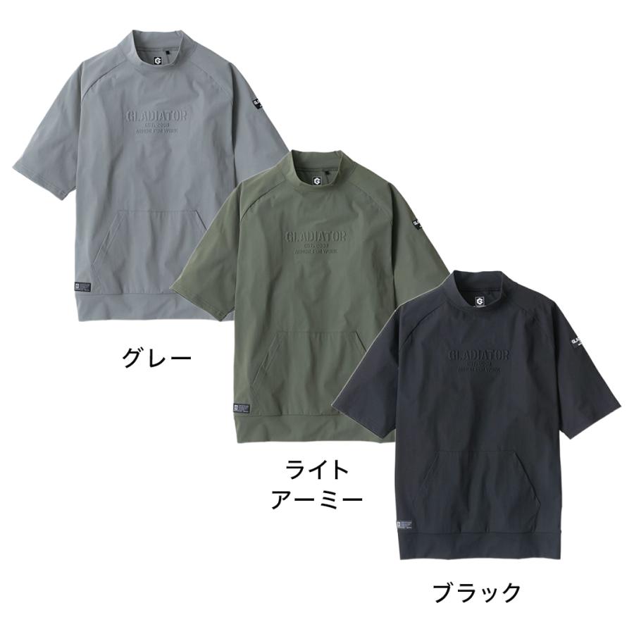グレー/L) 接触冷感 モックネック 半袖 Tシャツ バイク ツーリング