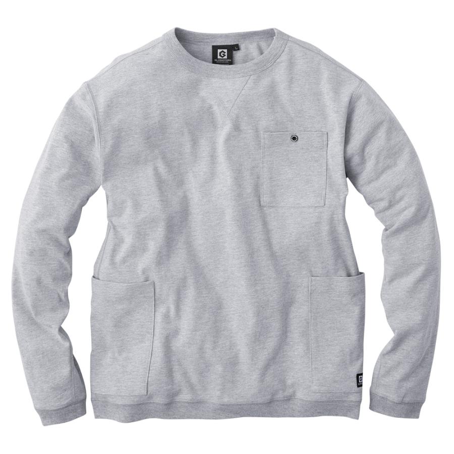 長袖 Tシャツ 5つのポケット (モクグレー(ヘザーグレー)/SS