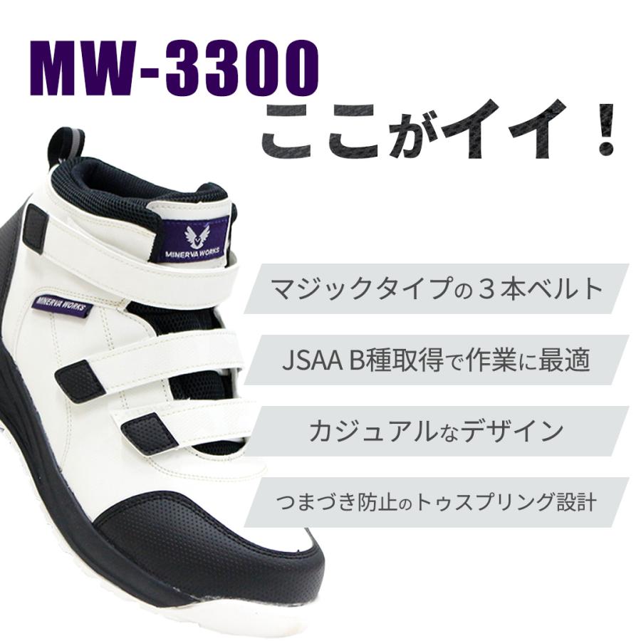 スニーカー マジックベルト 脱ぎ 履き しやすい プロスニーカー  JSAA B種 先芯  マジックテープ ベルト 反射 ミドルカット 履きやすい つまずき防止 耐油 |  | 06