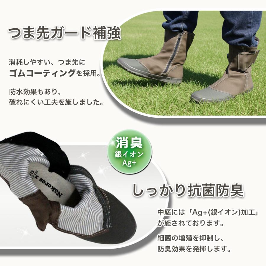 実用地下 ミドルワークブーツ (ブラウンL/25.5-26.0) 長靴 メンズ
