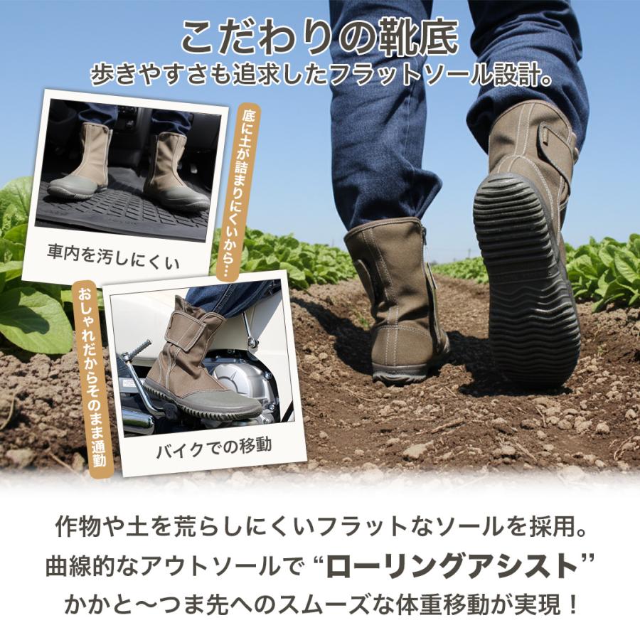 実用地下 ミドルワークブーツ (カーキLL/26.5-27.0) 長靴 メンズ
