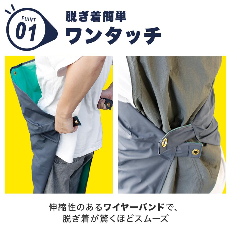 介護 介助 用 2WAY ワンタッチ 防水 エプロン 男女兼用 ユニセックス
