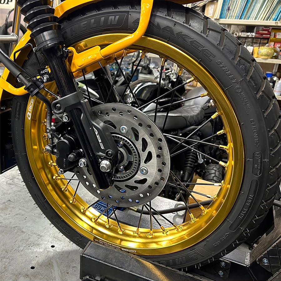 RCB 2.50×17 36穴 ゴールド アルミ ホイール ＆ OSAKI 汎用 9×157 リム
