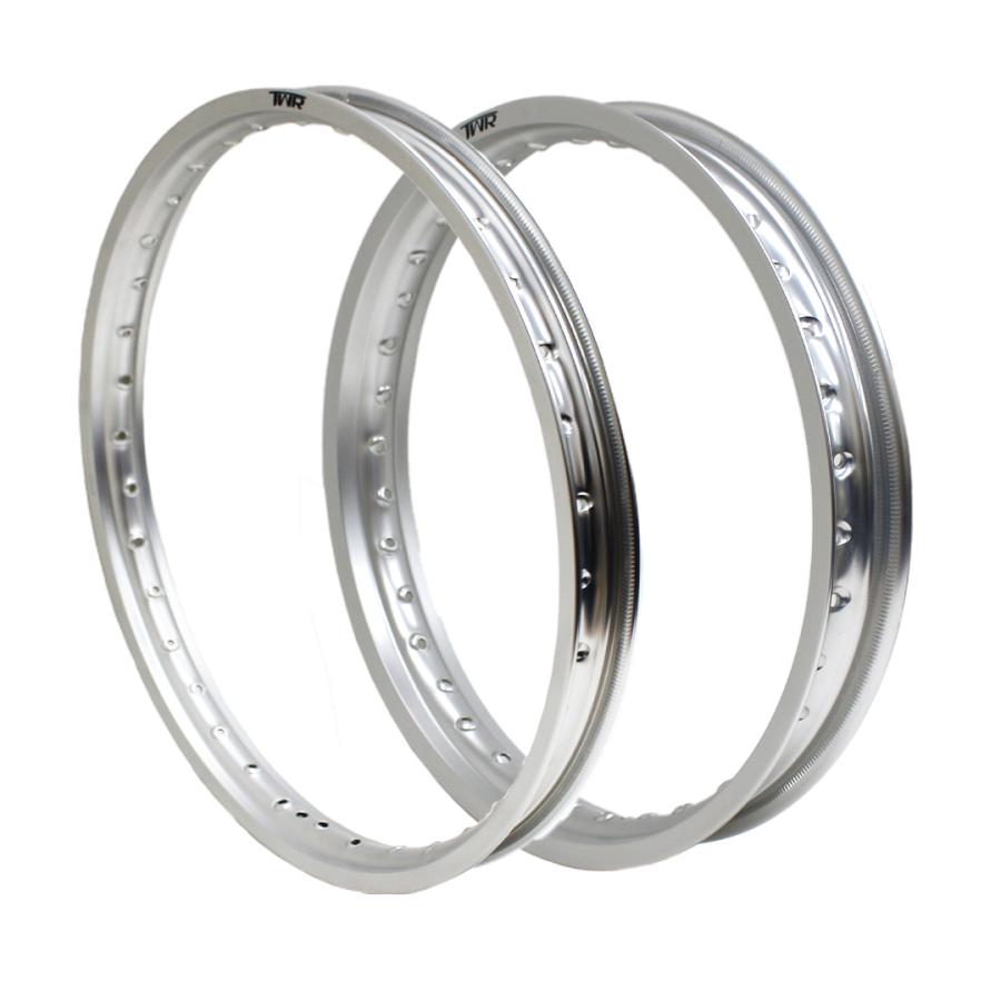 TWR アルミリム 1.60×21 36穴 / 1.85×18 36穴 前後セット（シルバー