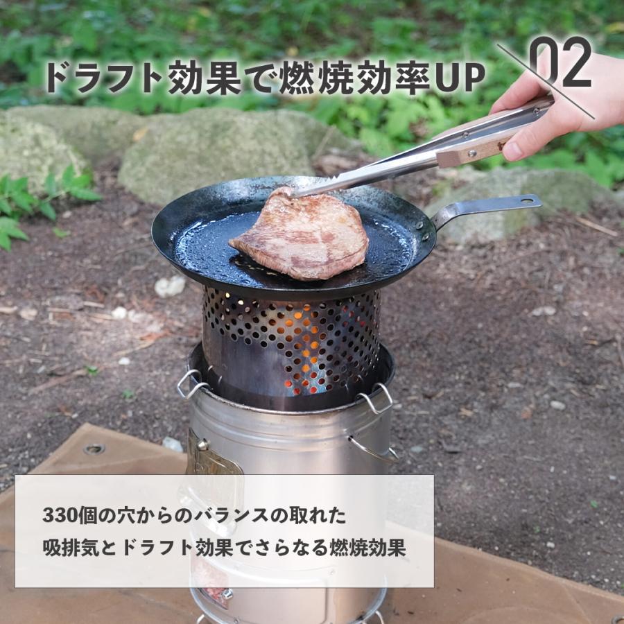 【4点セット】 tab. 缶ストーブEX＆ワイドグリル＆ファイヤーブースター＆ワイドバッグ 二次燃焼 焚き火台 ウッドストーブ キャンプの画像