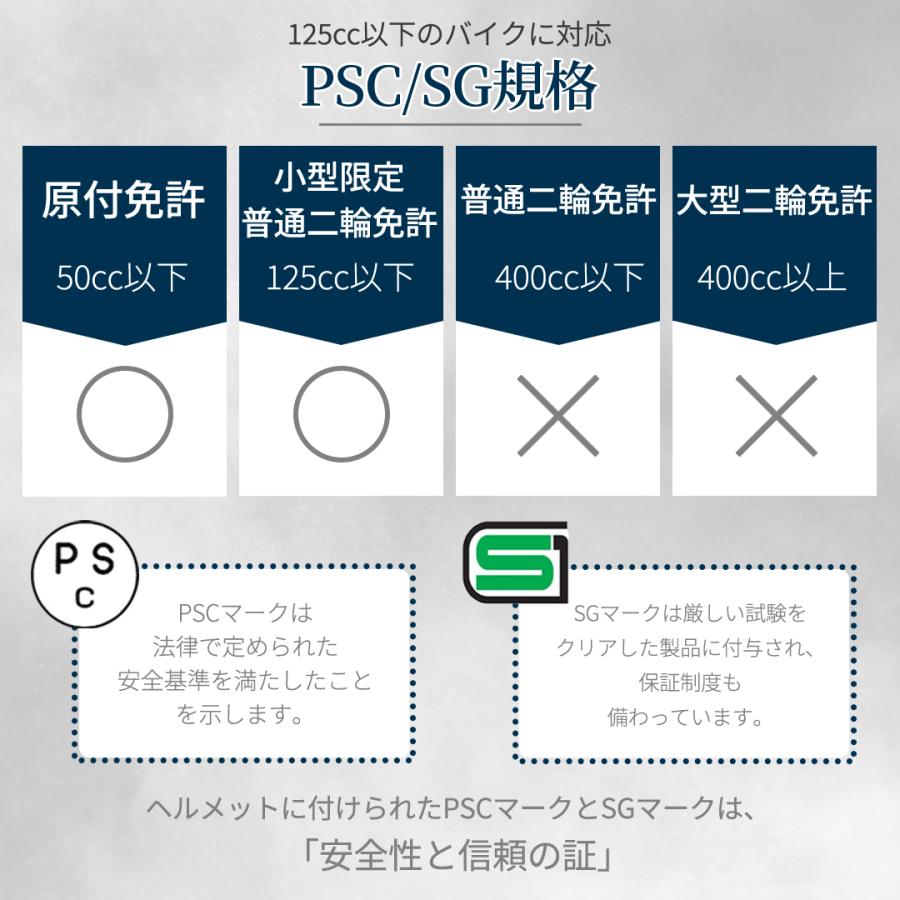 ハーフヘルメット XXLサイズ (62-64cm未満) (全2色) SG規格適合 125cc