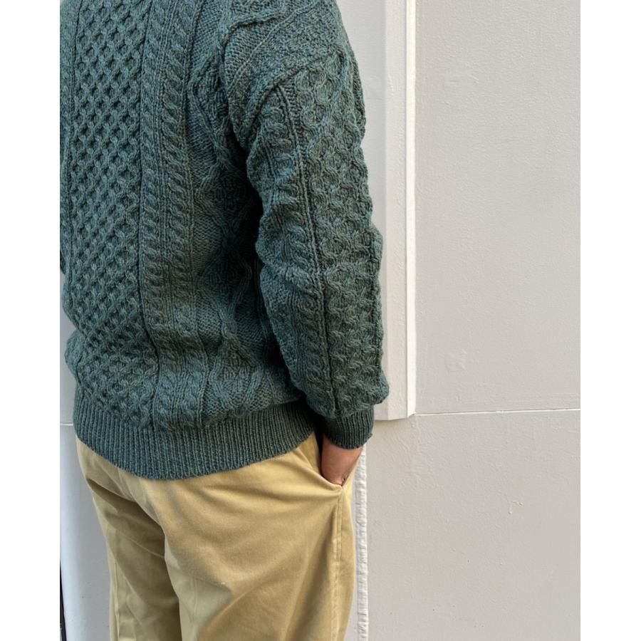 アランクラフト クルーネック フィッシャーマンセーター ニット