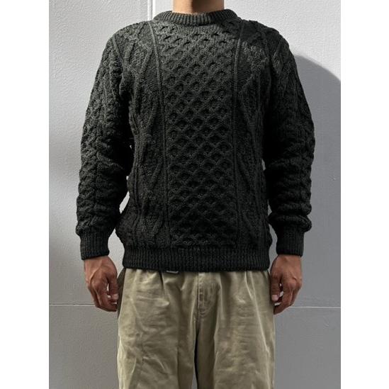 アランウーレンミルズ クルーネック アランセーター ウェイスティド