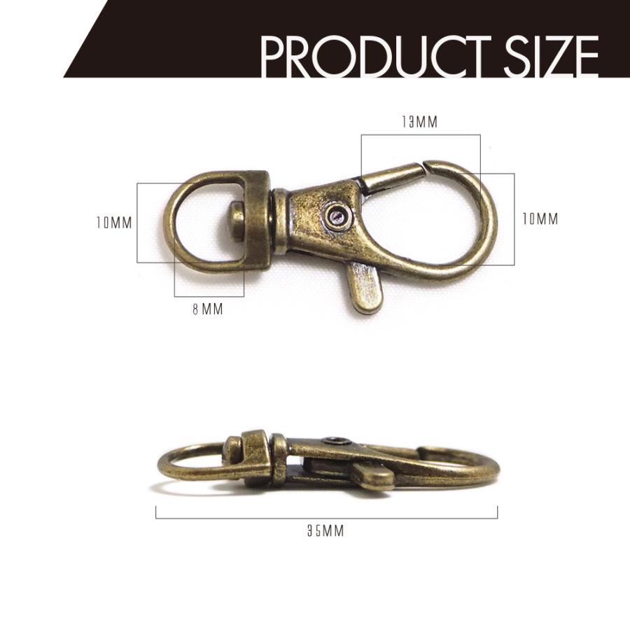 ナスカン レバーナスカン 内径10mm 50個 留め具 キーリング