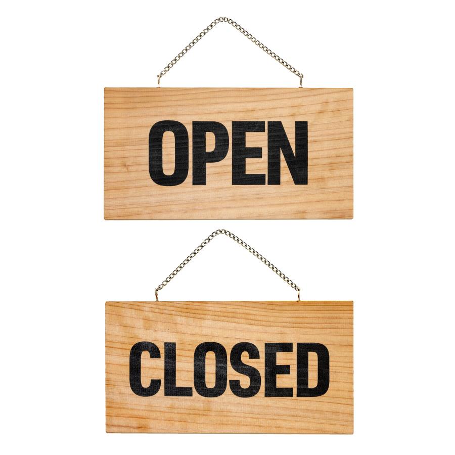オープン クローズ プレート 木製 看板 国産杉 両面 サイン OPEN