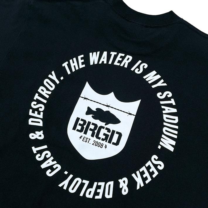 Tシャツ BASS BRIGADE バスブリゲード SHIELD CIRCLE LOGO TEE BLACK SCTE01 半袖 バス釣り 釣り コットンTシャツ おしゃれ 琵琶湖 魚釣り｜two-surf｜04