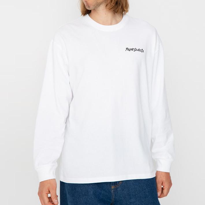 ポーラー ロンT ロングTシャツ POLAR SKATE CO. LS Tee Campfire White