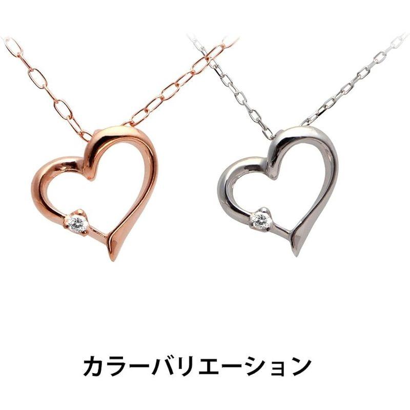 キャーロディディアマンテ CHIARO DI DIAMANTE K10ピンクゴールド×ダイヤモンド ハートペンダントネックレス CHD004 CHIARO DI DIAMANTE K10ピンクゴールド×ダイヤモンド ハートペンダントネックレス CHD004