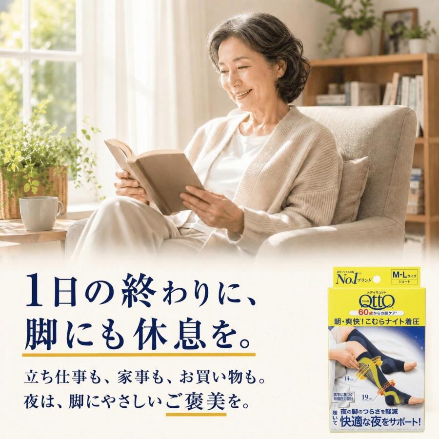 メディキュット（MediQttO） こむらナイト 着圧ソックス 朝・爽快 夜用