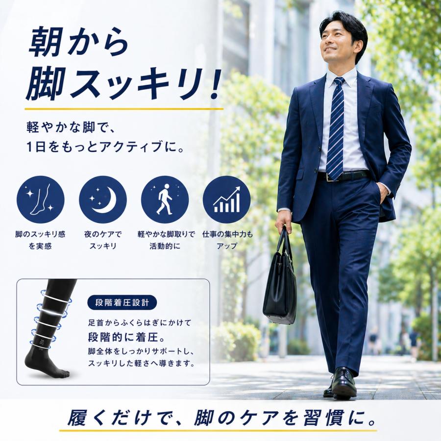 8みんと1様メディソックスナイト メディキュット（MediQttO） フォーメン 着圧ナイトソックス メンズ