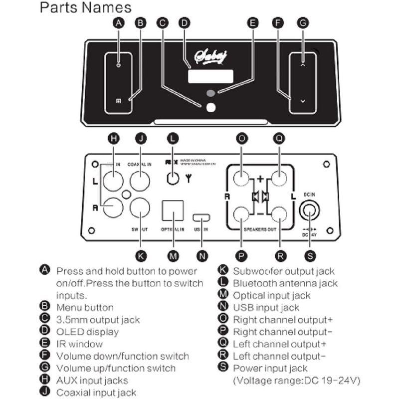 Sabaj A4 ステレオ デジタル パワーアンプ 小型 ヘッドホンアンプ搭載/bluetooth付き プリメインアンプ A4 ステレオ デジタル パワーアンプ 小型 ヘッドホンアンプ搭載/bluetooth付き プリメインアンプ