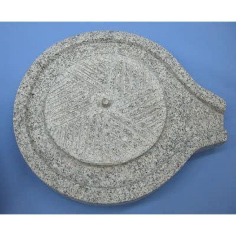 女性が喜ぶ♪ 挽き臼セットみかげ石 皿型挽き臼 18型 （ふるい・ミニ竹