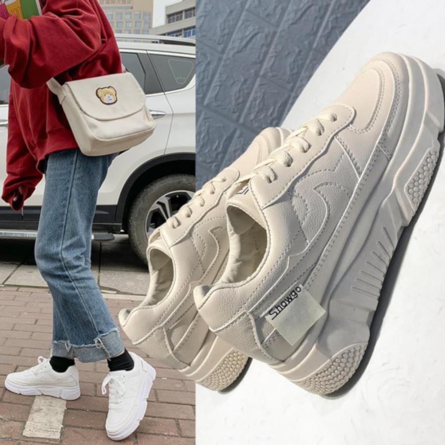 スニーカー 靴 シューズ カジュアル 厚底 ローカット シンプル レディース ベージュ ホワイト 4サイズ Tgs 7 Twogates 通販 Yahoo ショッピング