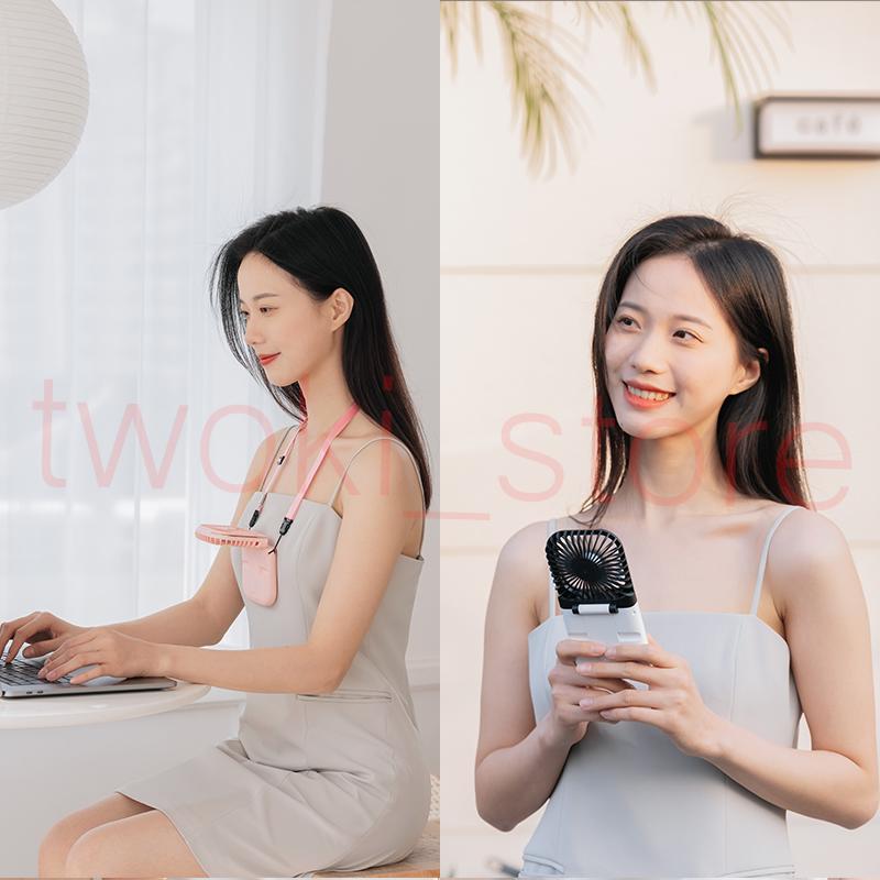 ハンディファン モバイルバッテリーミニ扇風機 2023年最新版 熱中症対策 首掛け扇風機 くびかけ 多機能 軽量長時間 ネッククーラー |  | 09