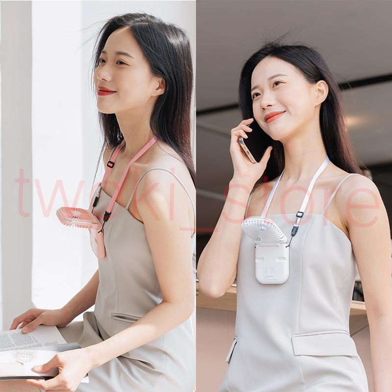 ハンディファン モバイルバッテリーミニ扇風機 2023年最新版 熱中症対策 首掛け扇風機 くびかけ 多機能 軽量長時間 ネッククーラー |  | 10