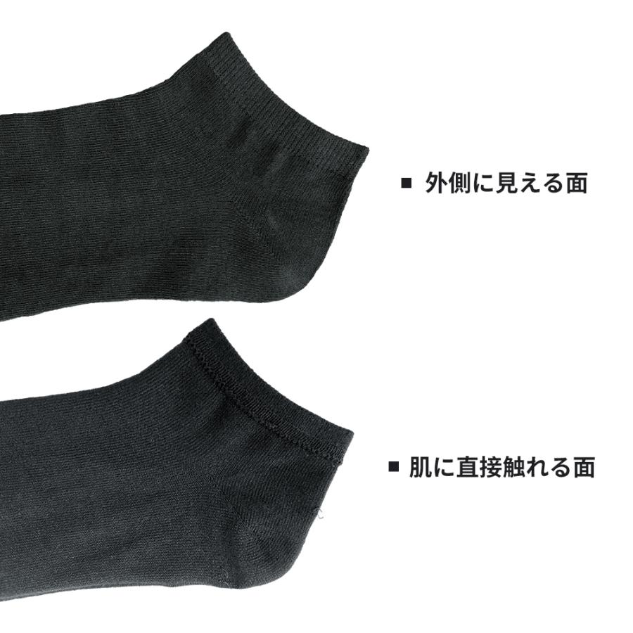 【10足セット】メンズ ショートソックス 靴下 26-29cm くるぶし丈 吸汗速乾 通気性 黒 グレー 夏 薄手 無地 |  | 05